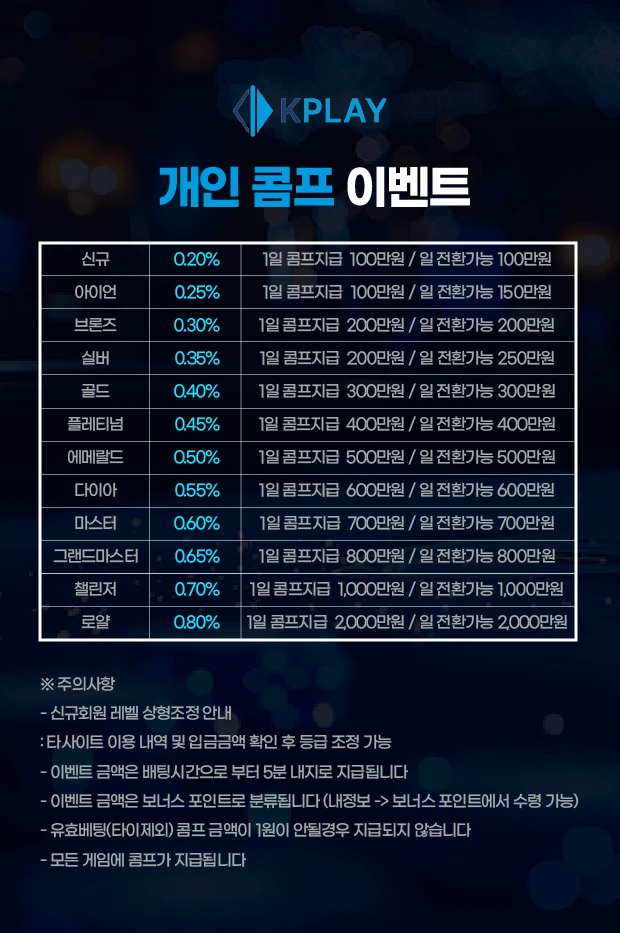 개인 콤프 이벤트